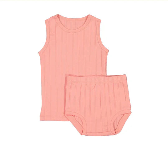 Ribbed Pink Baby Set