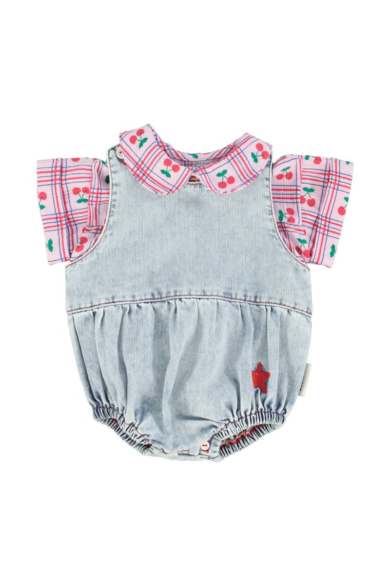 Sleeveless Baby Romper Blue Light Denim