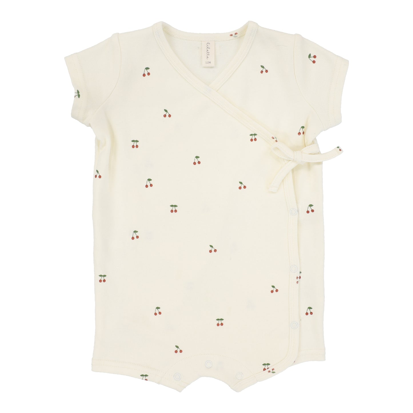 Scattered Cherry Romper Ivory/Red