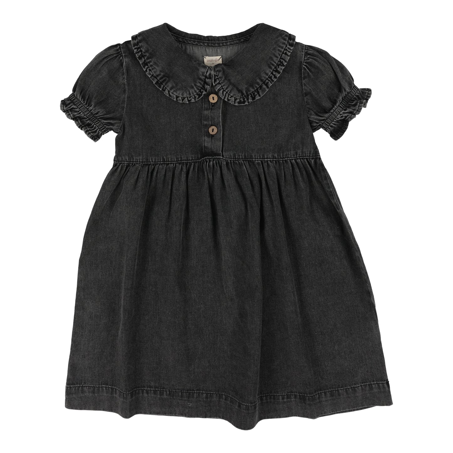 Peter Pan Dress Short Sleeve- Black Wash