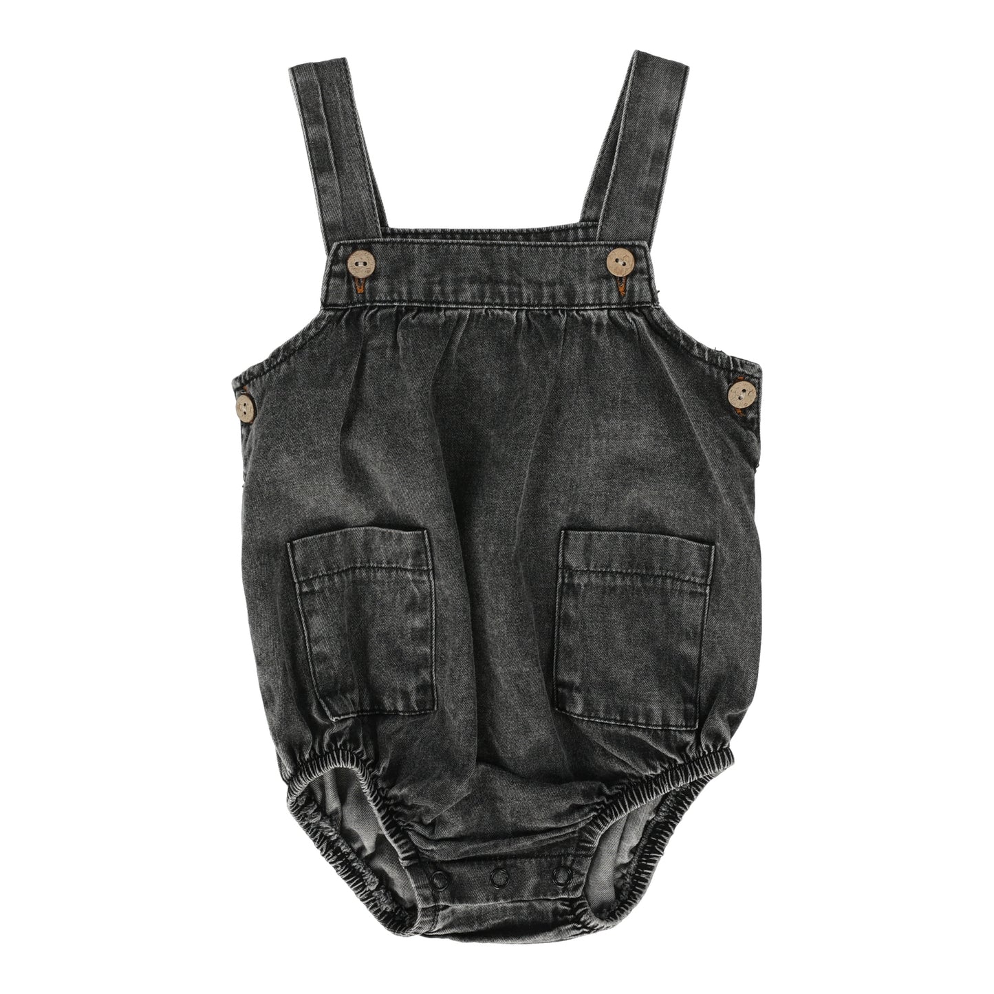 Boy Romper- Black Wash