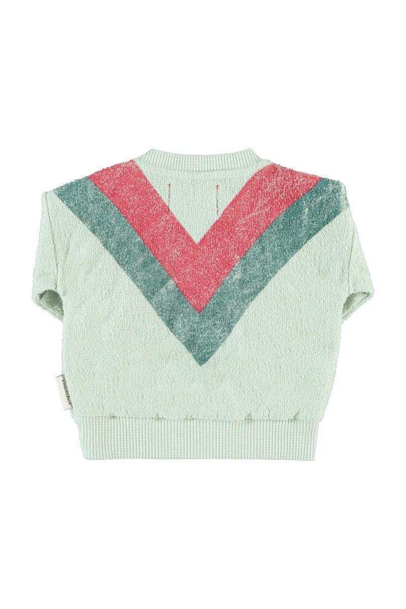 Baby Sweatshirt Mint Green with Multicolor Triangle Print