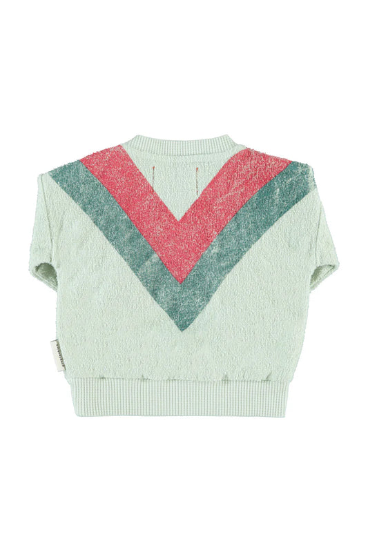 Baby Sweatshirt Mint Green with Multicolor Triangle Print