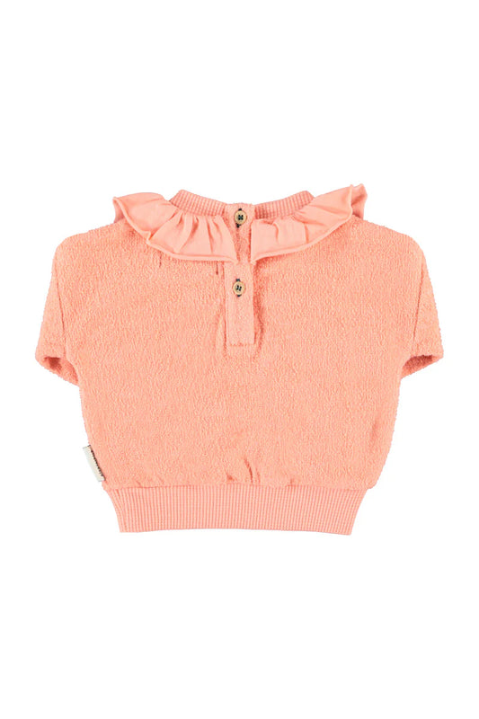 Baby Sweatshirt with Collar Pink with Apple Print
