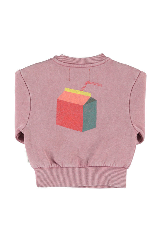 Oversized Sweatshirt Pink with "lunch Break" Print