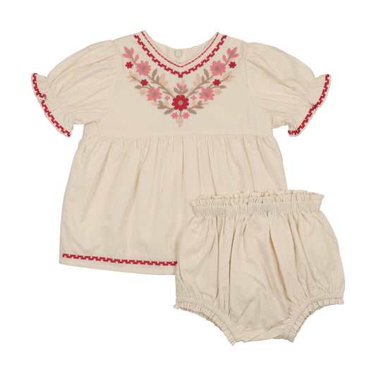 Vanilla Floral Embroidery Bubble