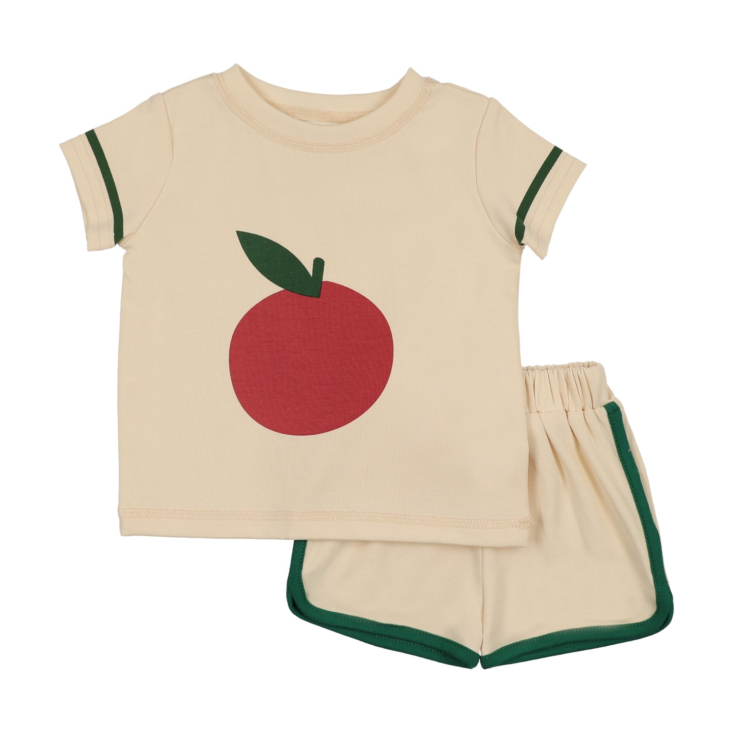Beige Apples Baby Boy Set