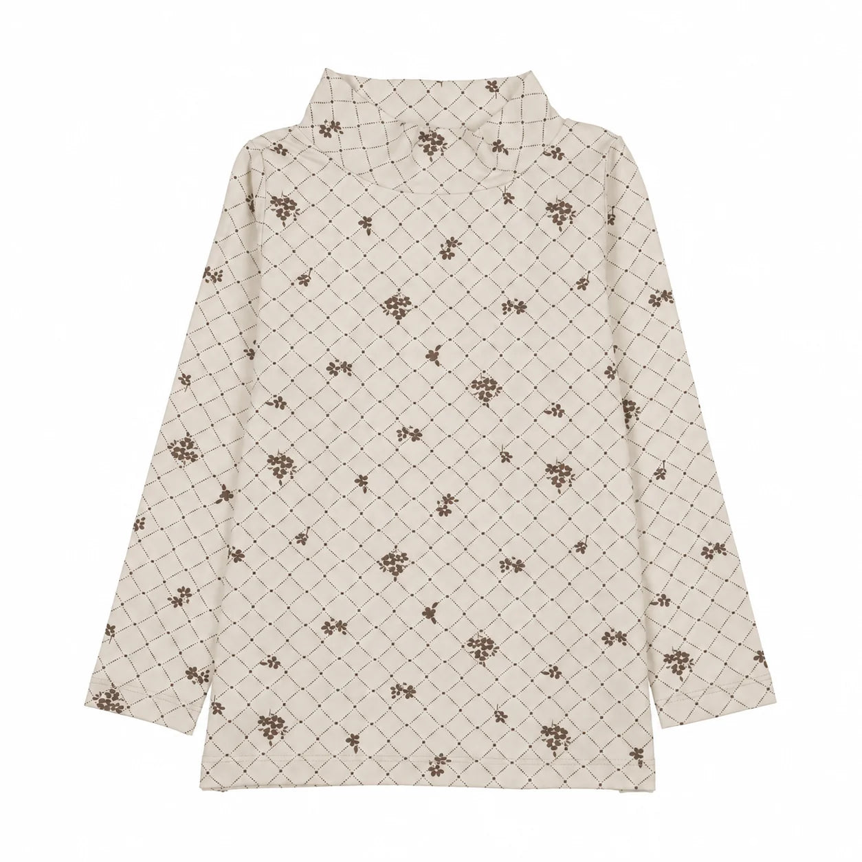 Mockneck T-Shirt Umber Floral Print