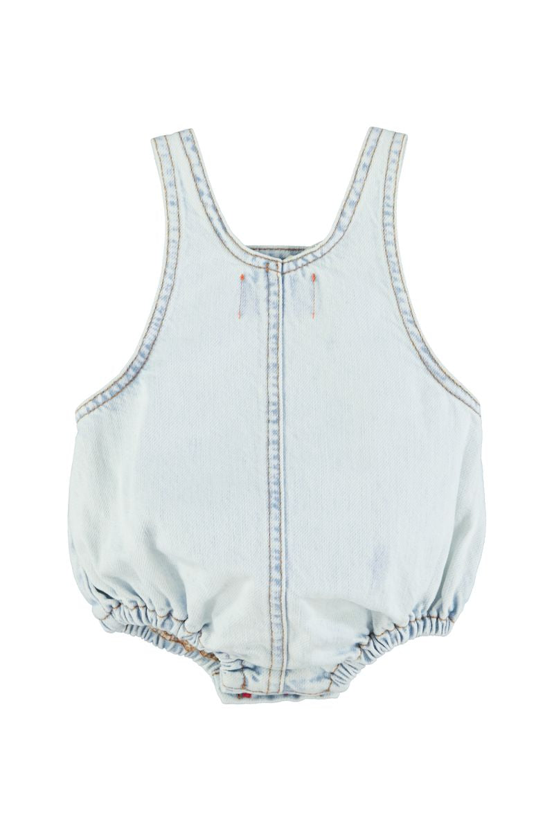 Baby Romper Washed Light Blue Denim