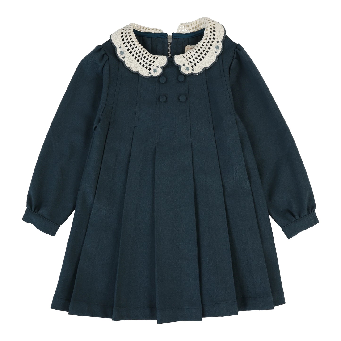 Crochet Collar Dress Slate