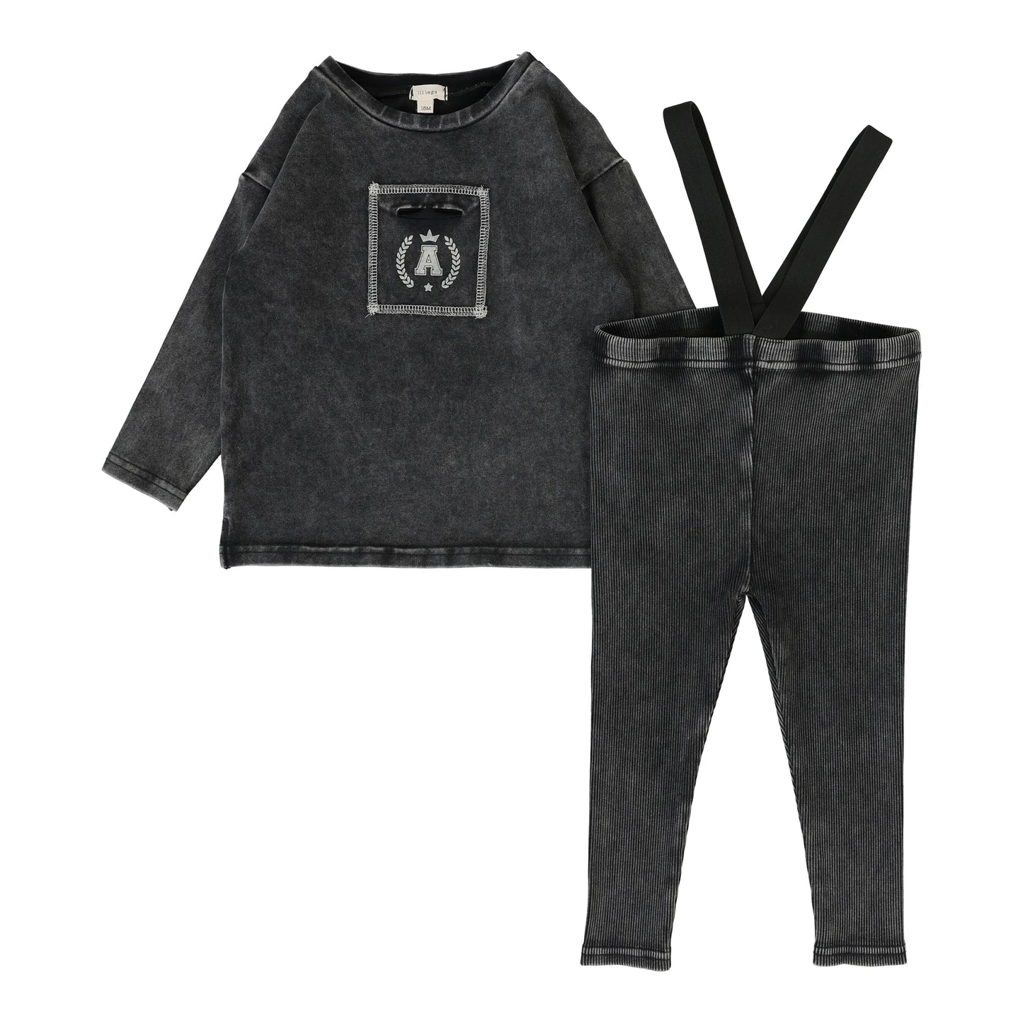 Boys Pocket Tee Set Black Wash