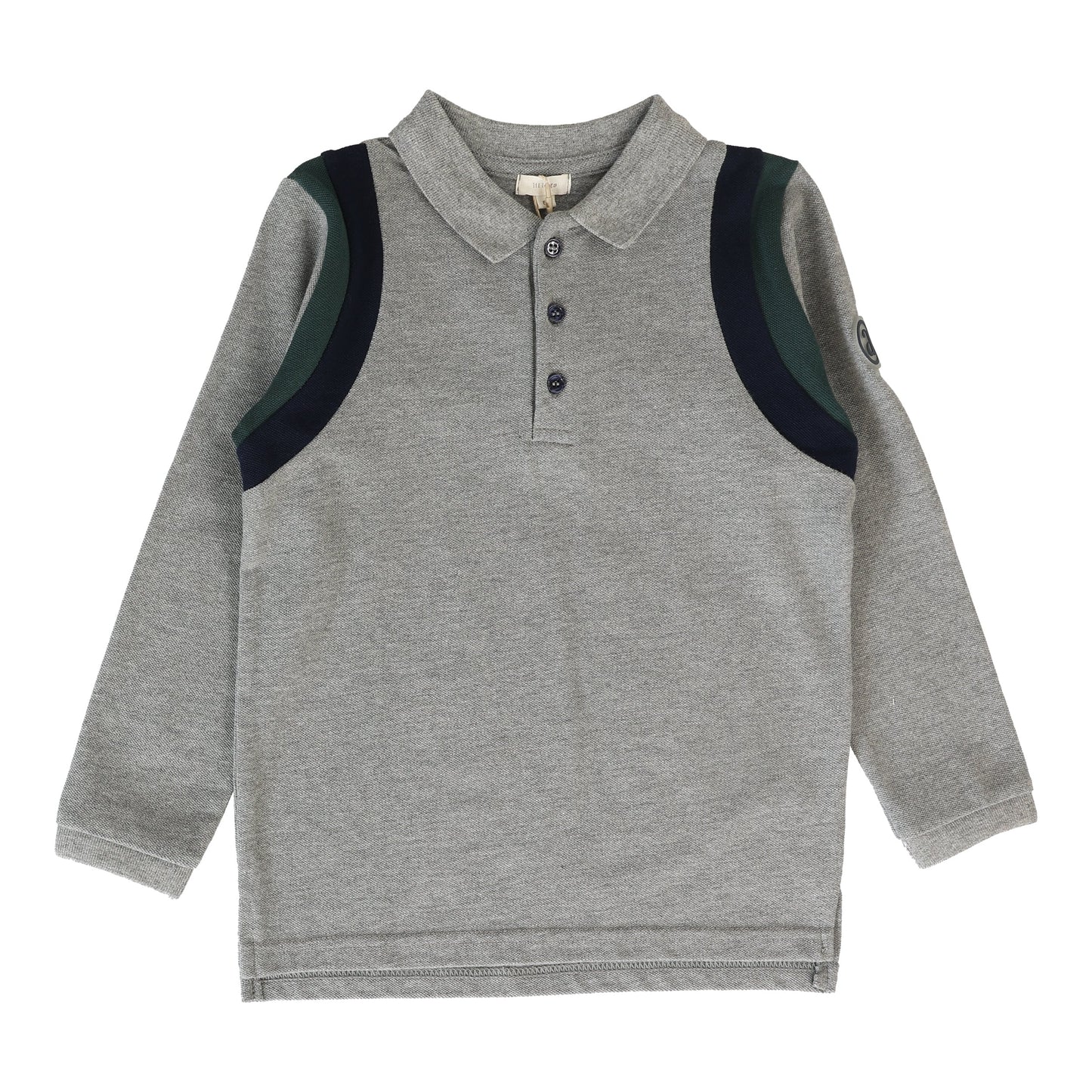 Striped Accent Polo Grey