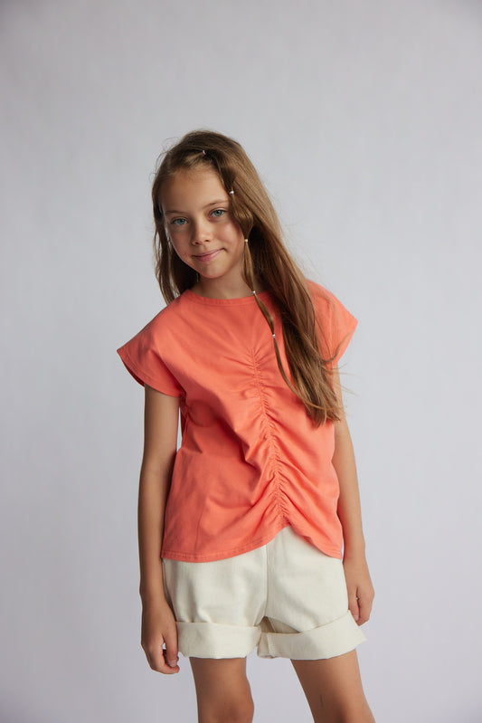 PEACH PINCHED TSHIRT