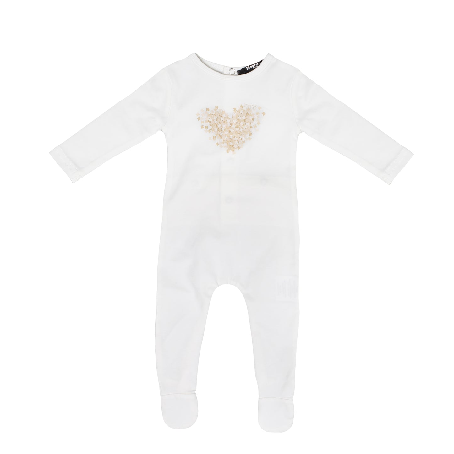 Scattered "N" Footie, Natural Layette Set