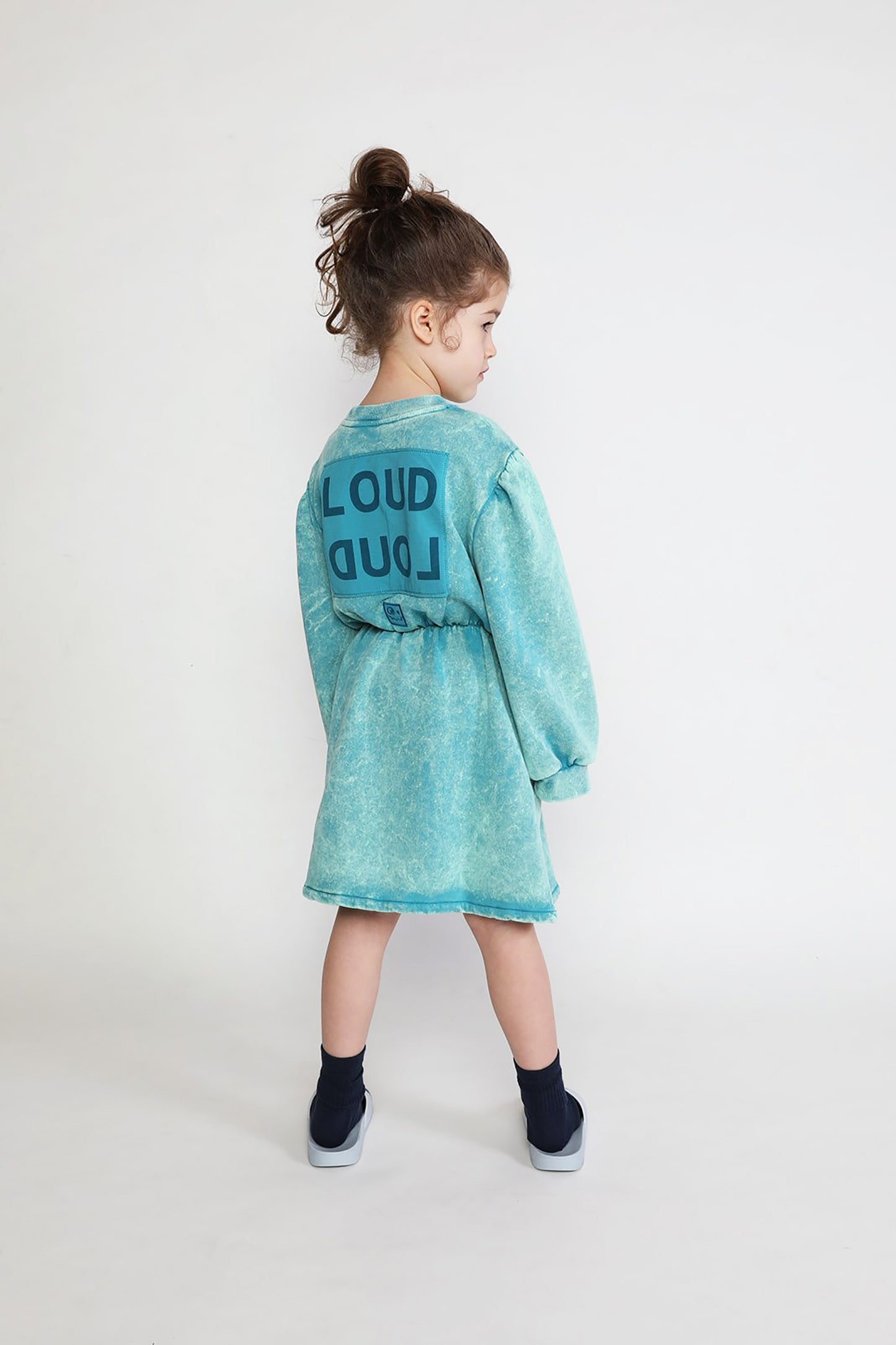 Chart blue bay marbled waisted dress