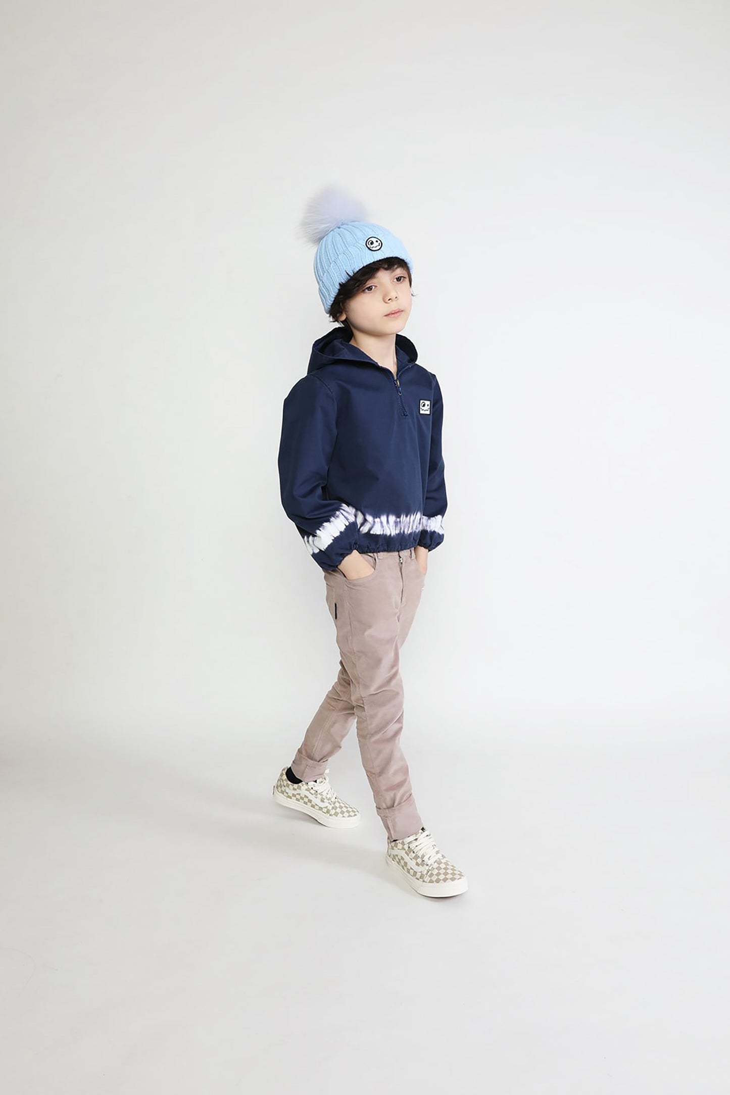 Everyday Indigo Dyed Hooded Blouse