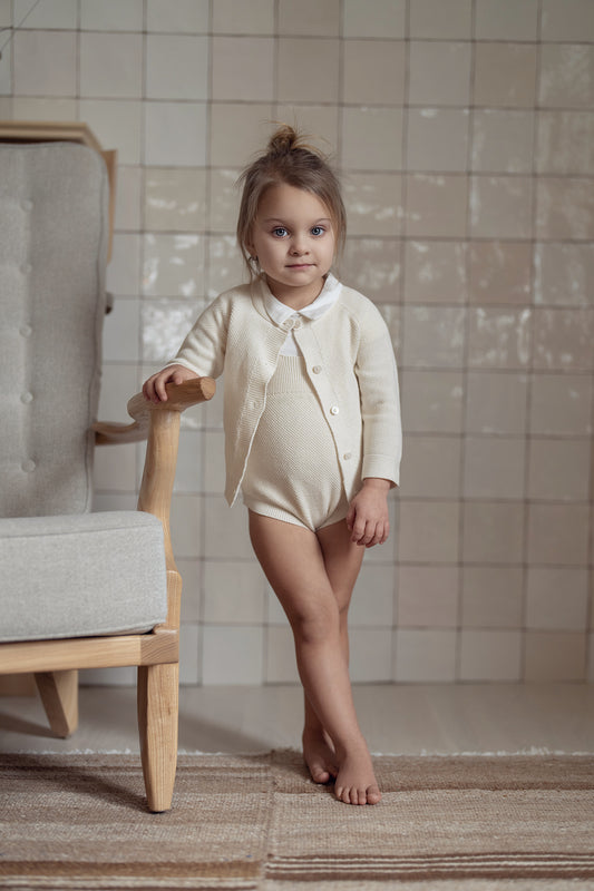 Cream Knit Romper