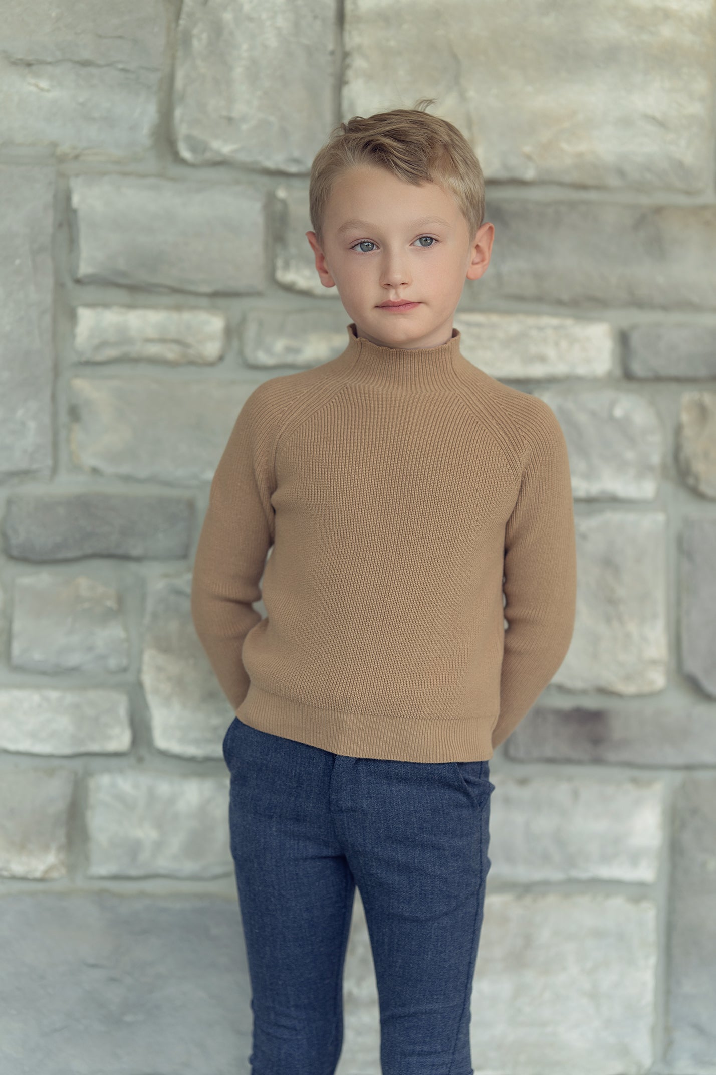 Camel Mockneck Turtle Sweater