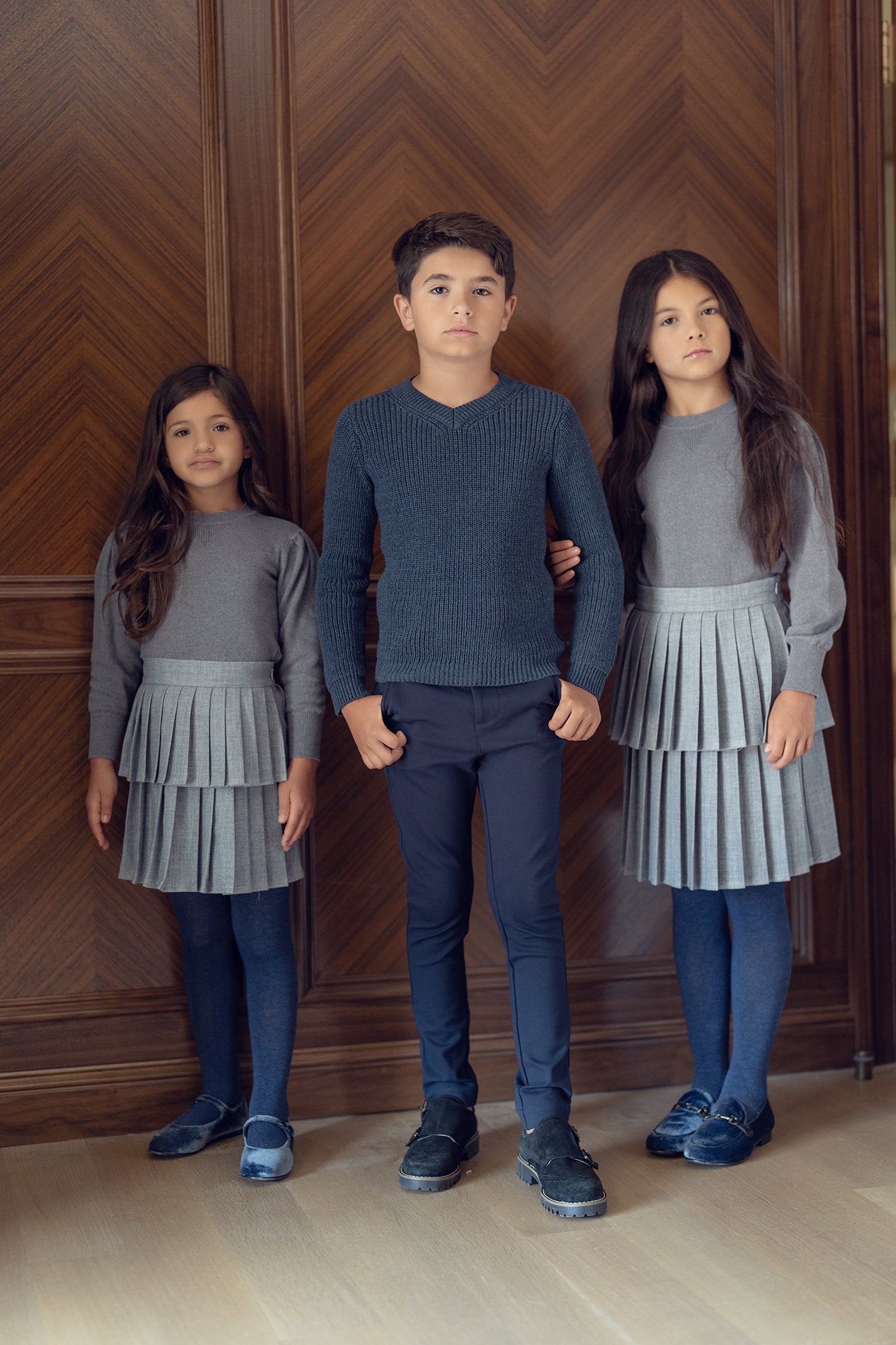 Heathered Blue Puff Sleeve Sweater