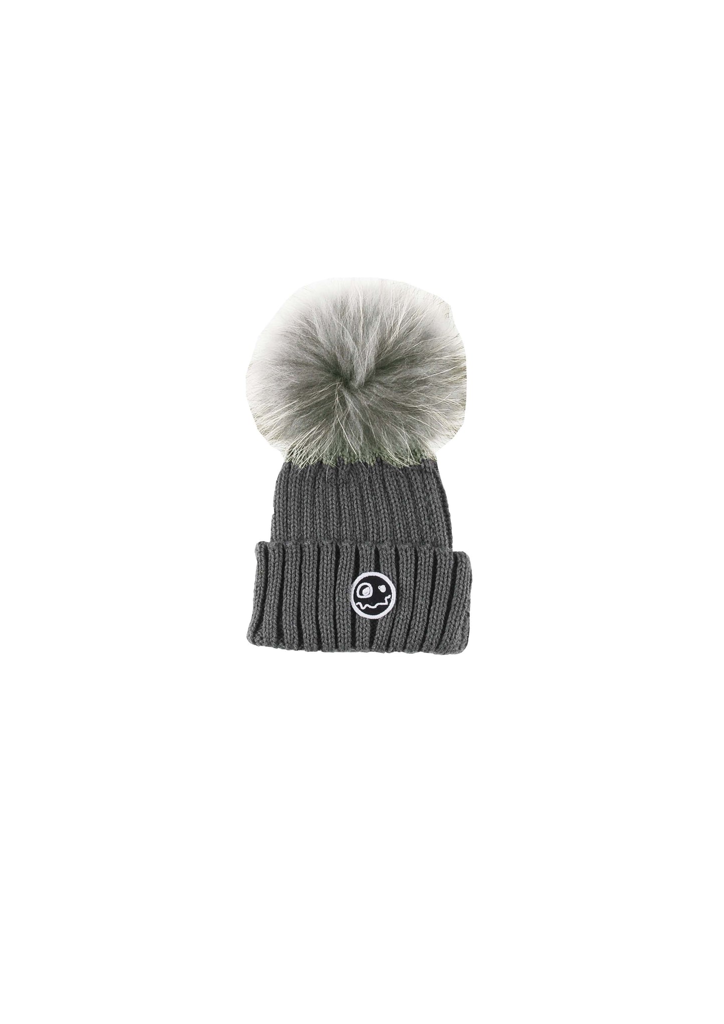 Dark Grey Pompom Hat