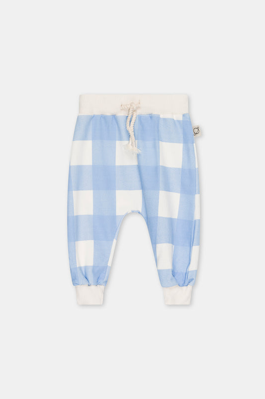 Fleece gingham baby sweatshirt with Pants