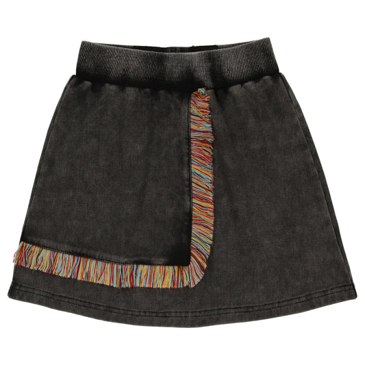 Omaha Black Fringe Skirt