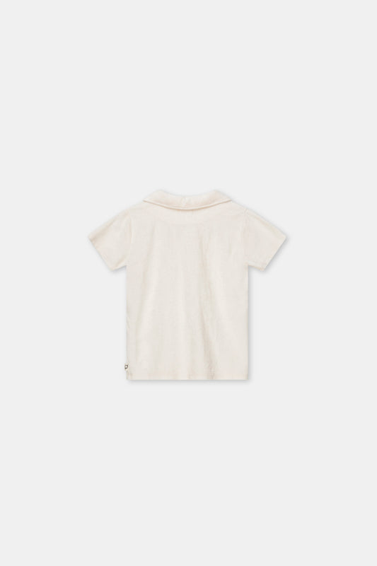 Terry polo T-shirt Ivory