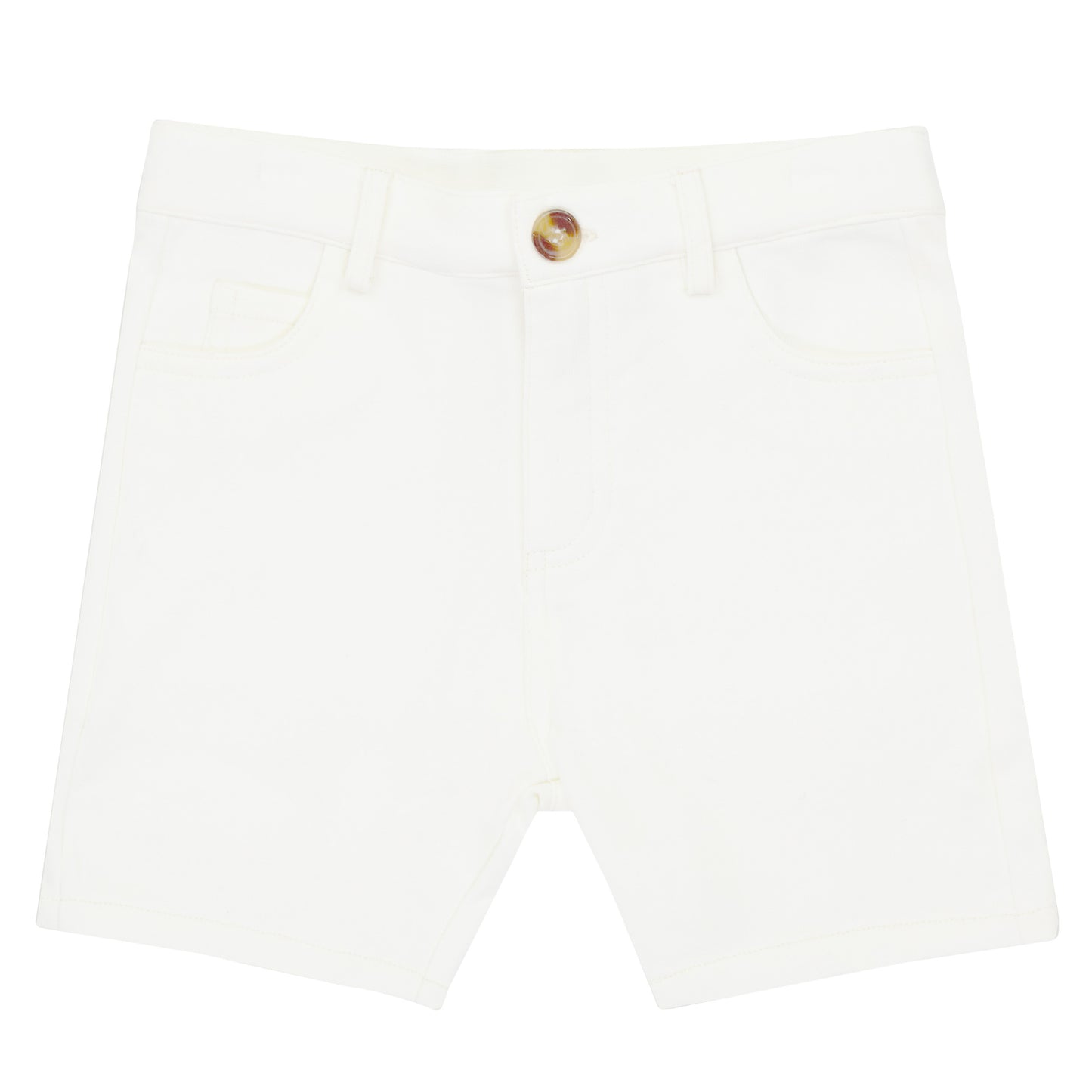 White Cotton Knit Shorts