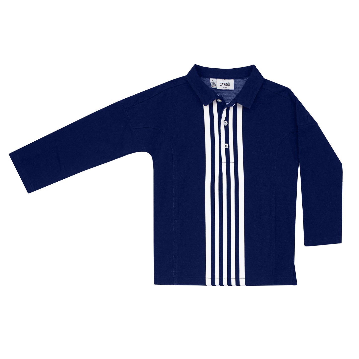 Blue Denim Long Sleeve Polo