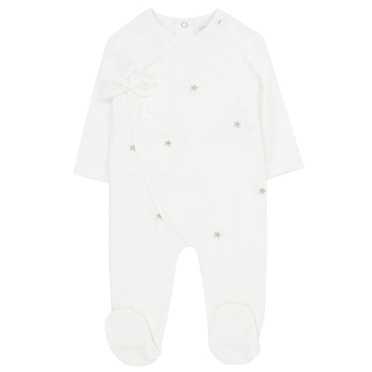 Gold Star Embroidered Footie