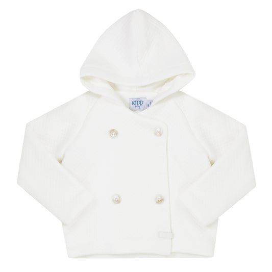 White Spring Jacket With Hat & Blanket