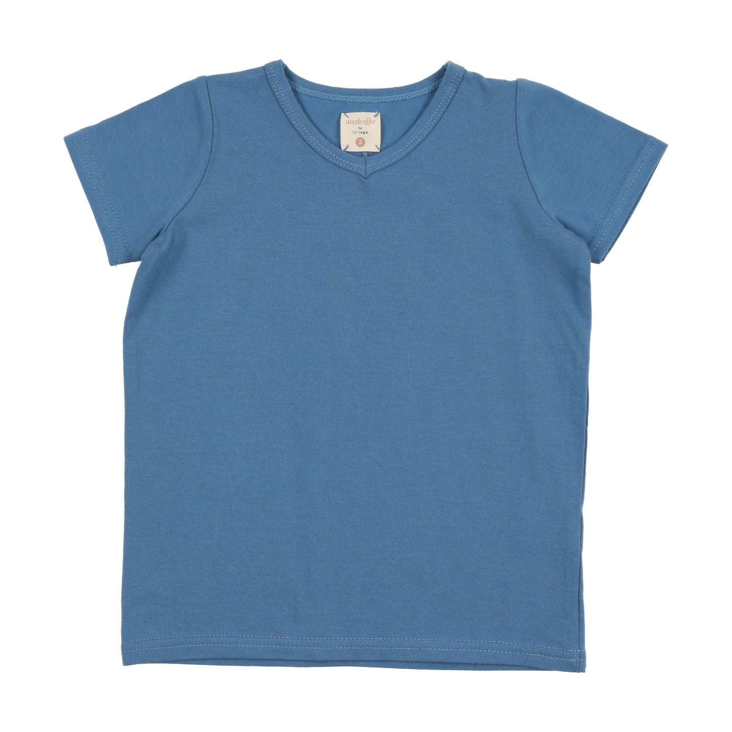 Denim Blue Cotton V-Tee