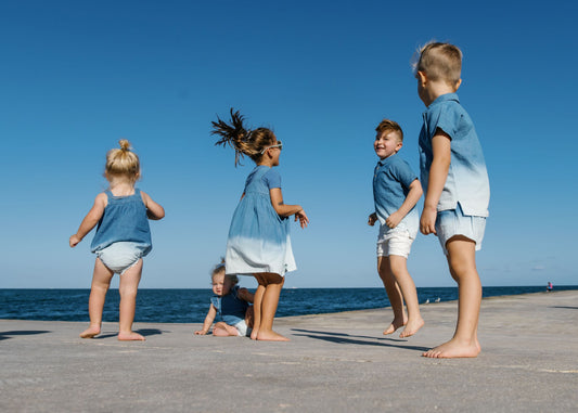 Denim Dip Dye Track Shorts
