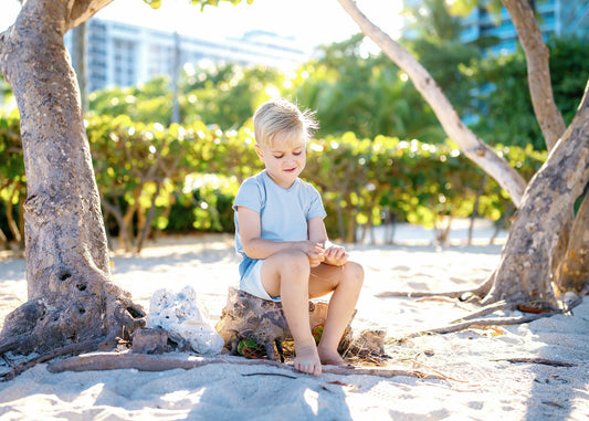 Light Blue Cotton V-Tee