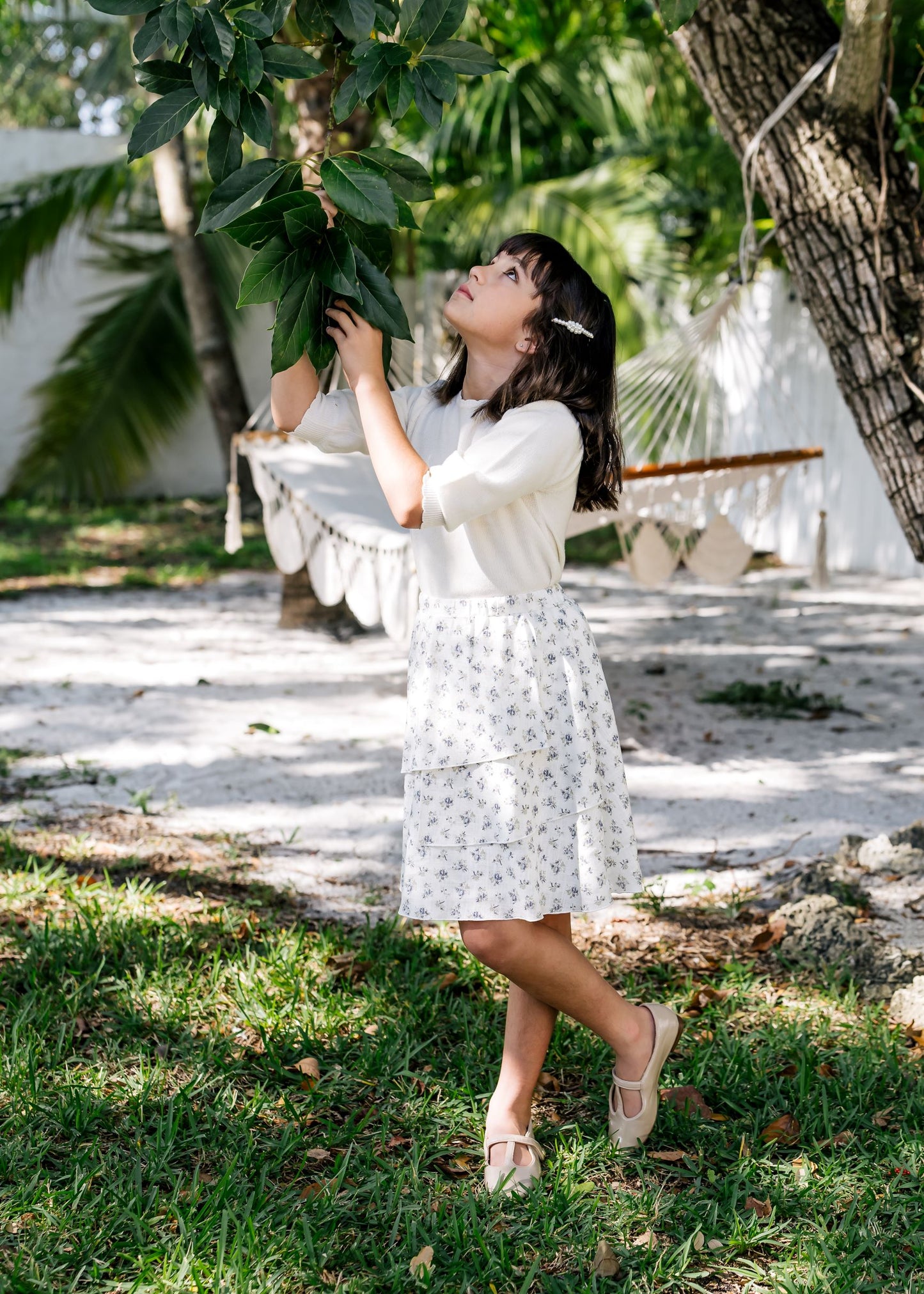 Cream Knit Puff Sleeve Sweater