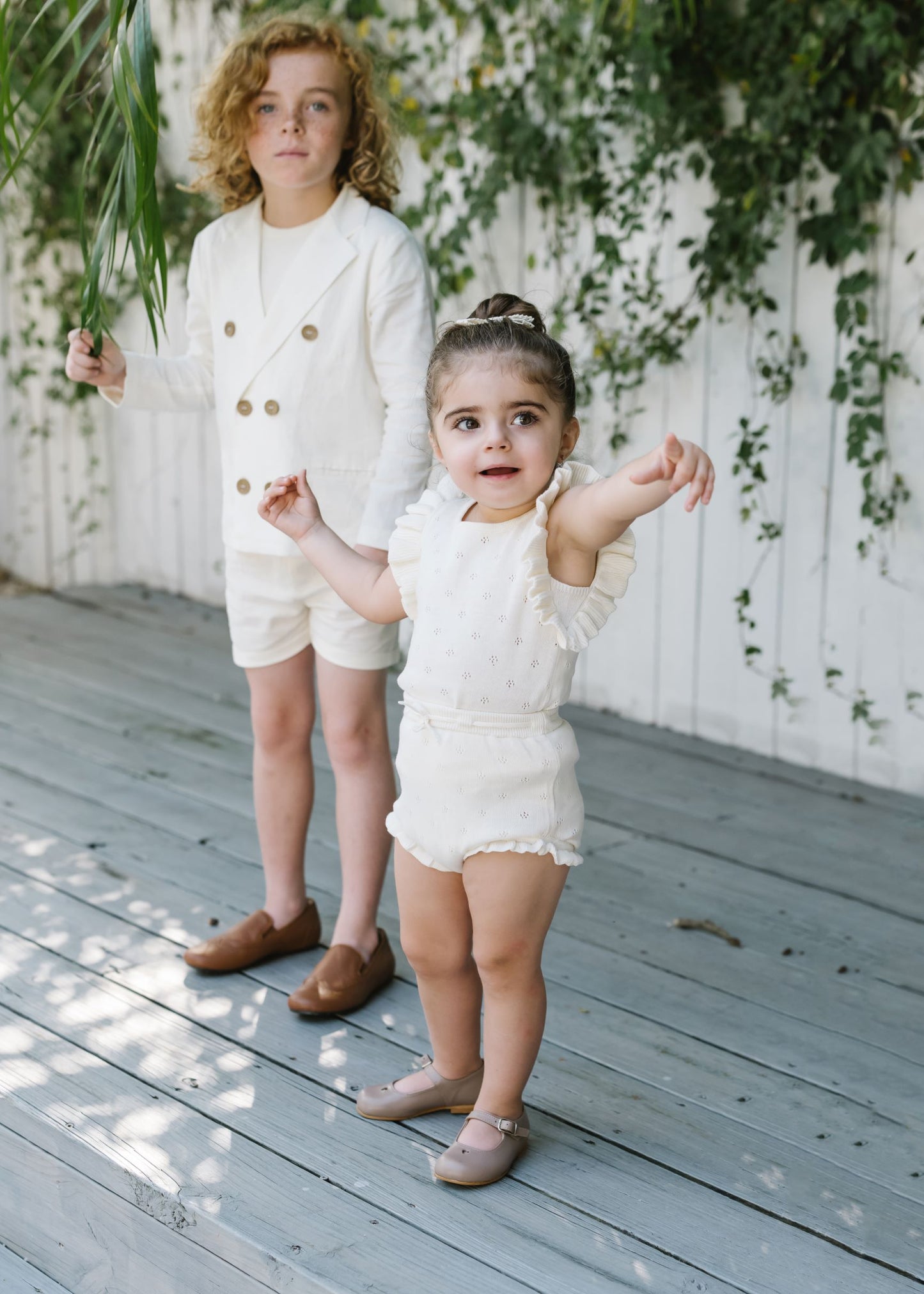 Cream Short Sleeve Knit Sweater