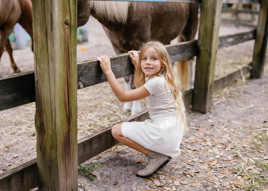 Fringe Denim Skirt Structured White Denim