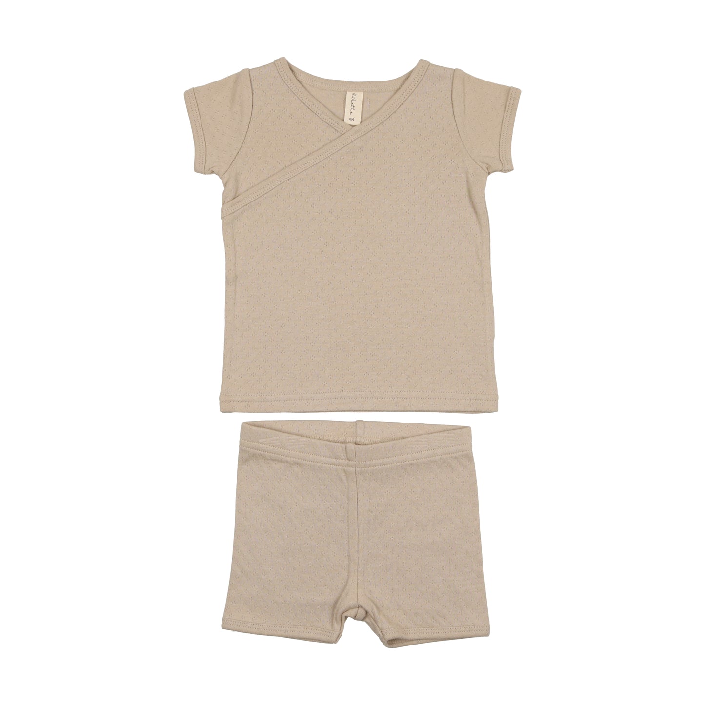 Dotted Pointelle Set Sand