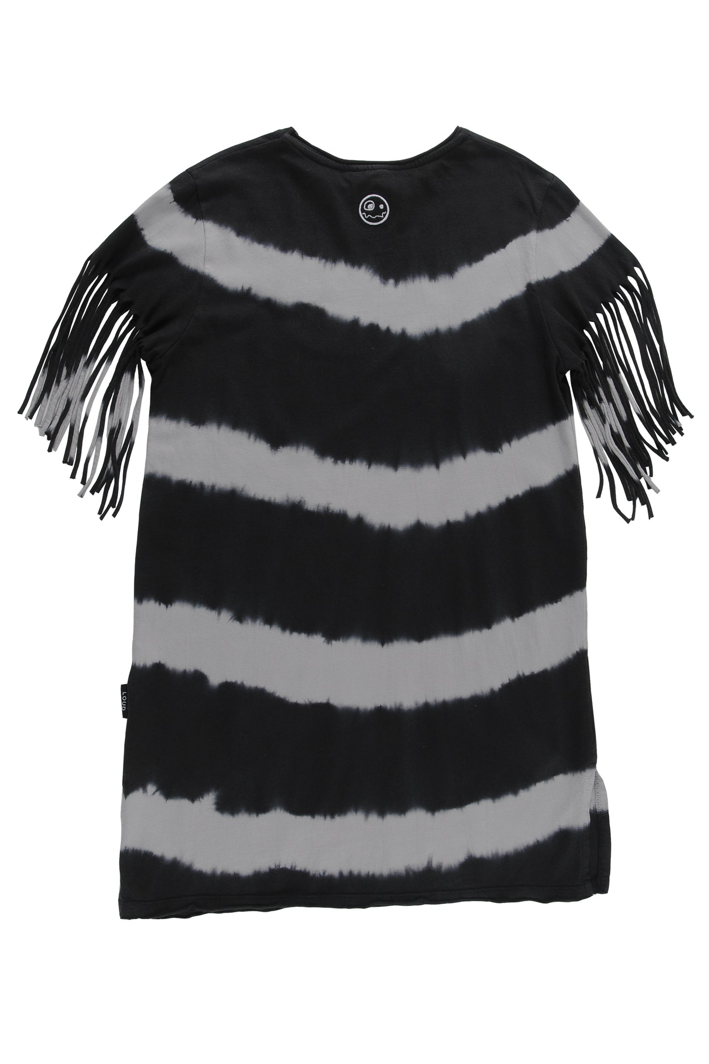 GIFT Dress T/shirt fringed BLACK/ZINC