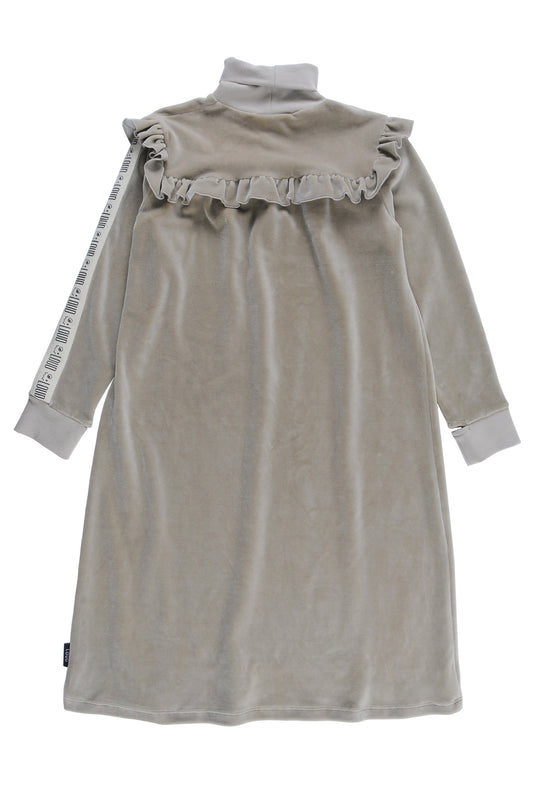 Innovative Taupe Velour Long Dress