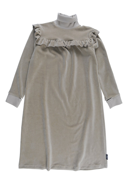 Innovative Taupe Velour Long Dress