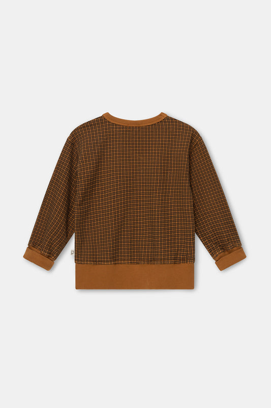 Organic Gingham Sweatshirt - Oil