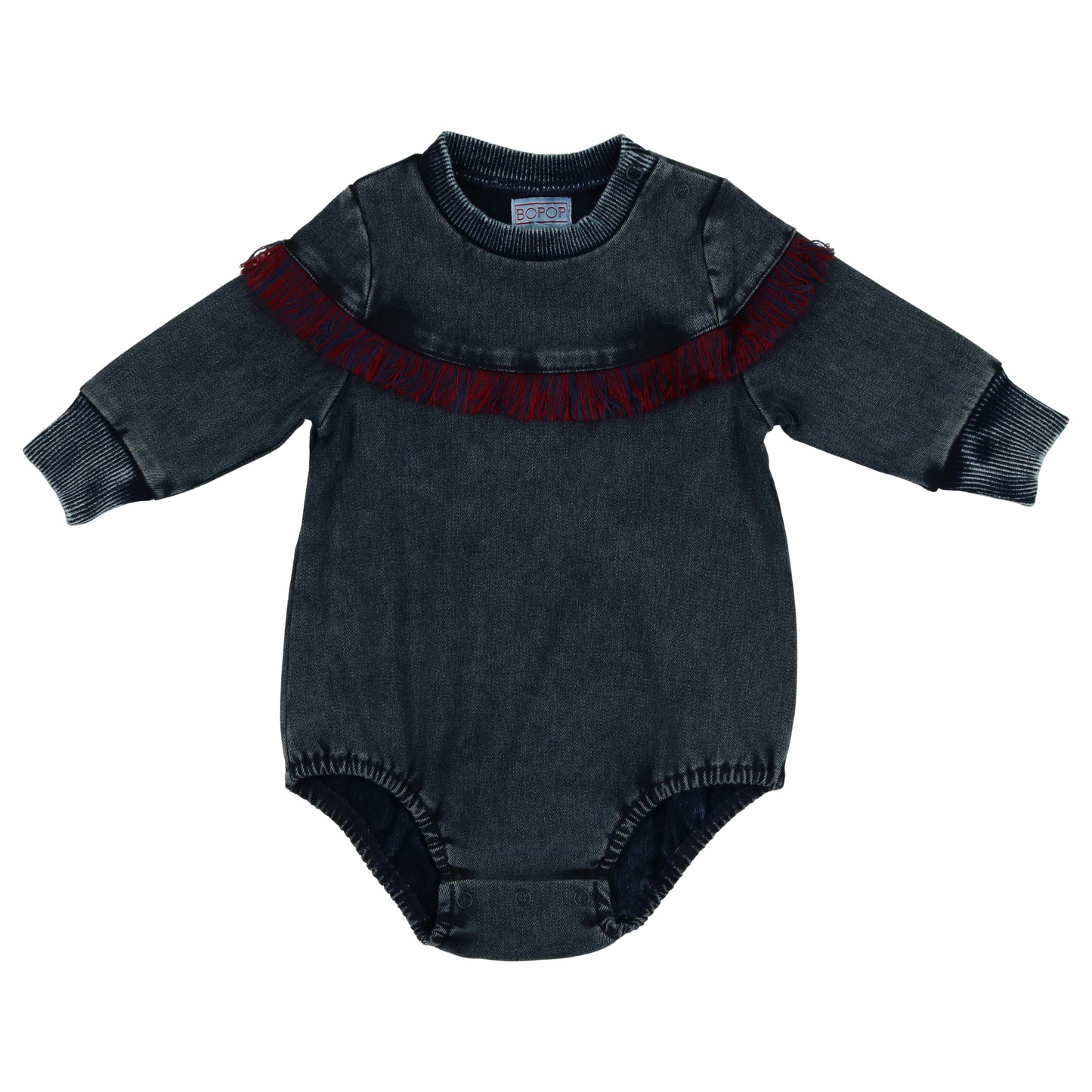 Omaha Navy Fringe Romper