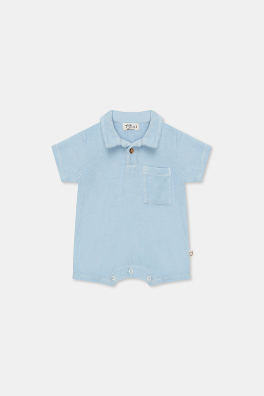 Terry polo baby jumpsuit