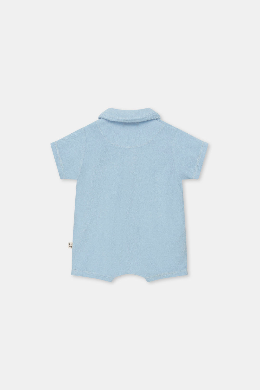 Terry polo baby jumpsuit Blue