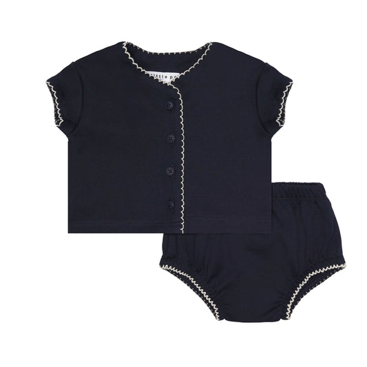 Milano Tank and Cardigan Set Navy
