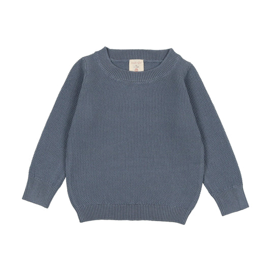Blue Long Sleeve Knit Sweater