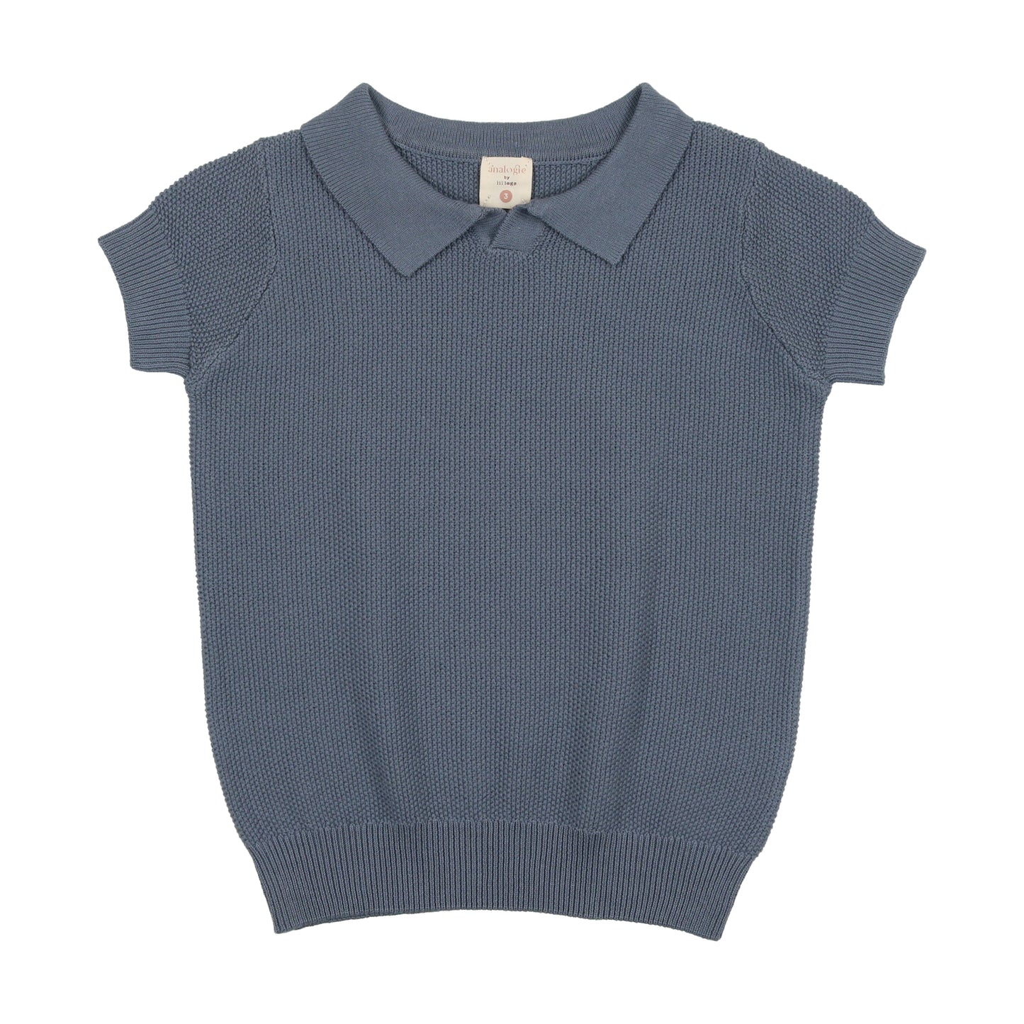 Short Sleeve Blue Knit Polo