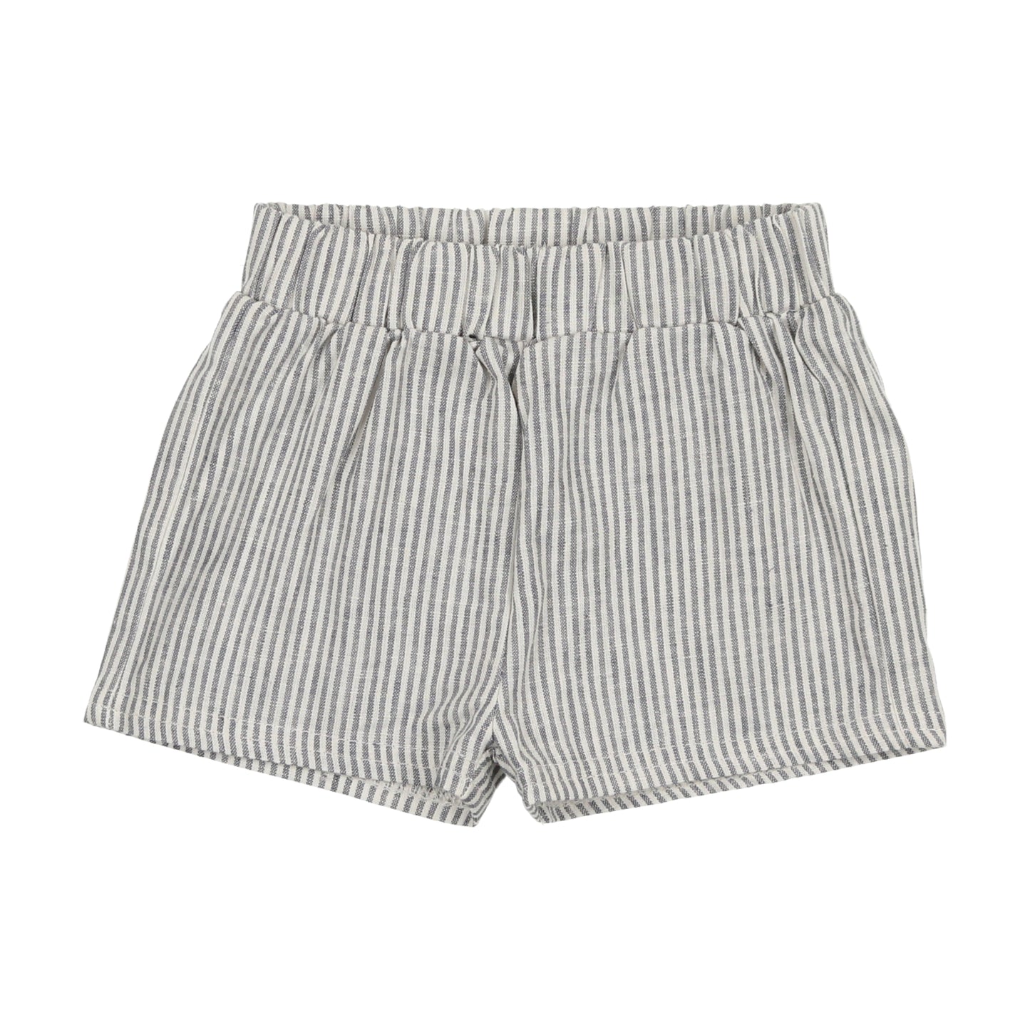 Linen Pull On Shorts Blue Stripe