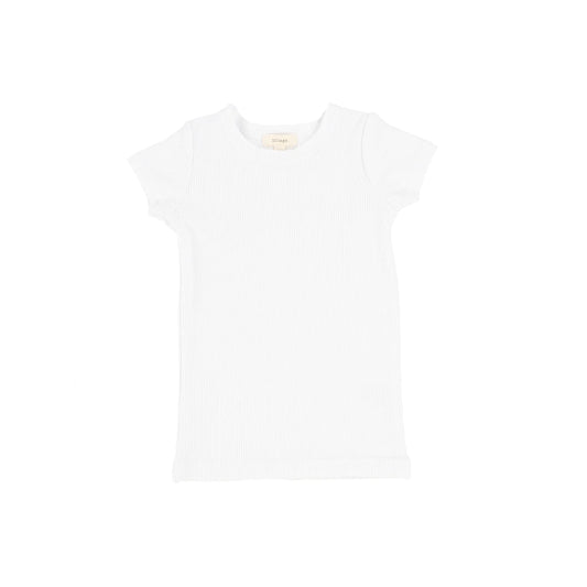 Ribbed Tee Short Sleeve Pure White